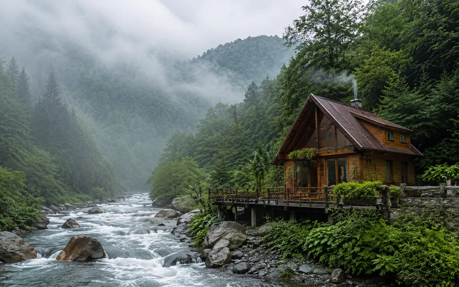 Rize Dere Manzaralı Bungalov